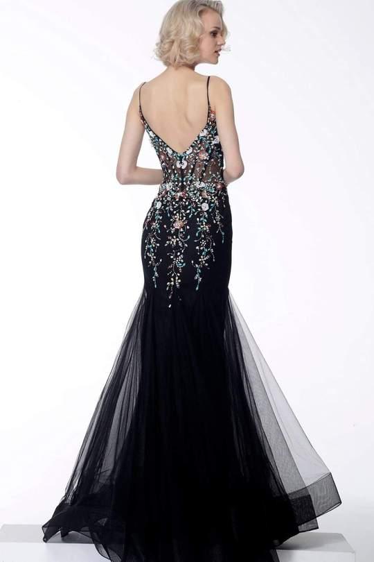 Jovani Long Spaghetti Strap Mermaid Prom Gown 63659 - The Dress Outlet