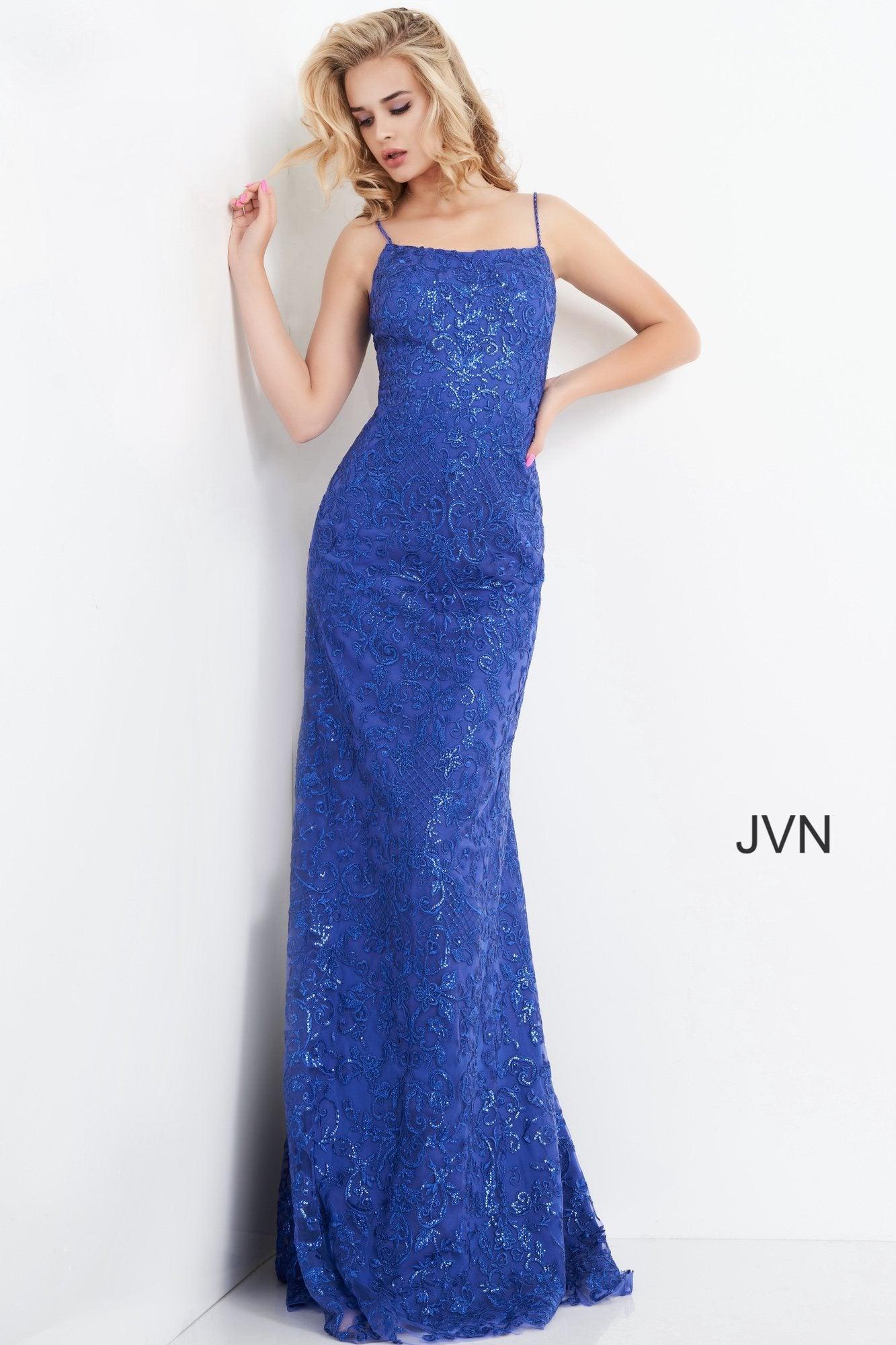 Jovani Long Spaghetti Strap Prom Dress 04579 - The Dress Outlet