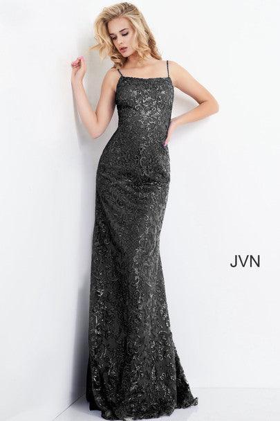 Jovani Long Spaghetti Strap Prom Dress 04579 - The Dress Outlet