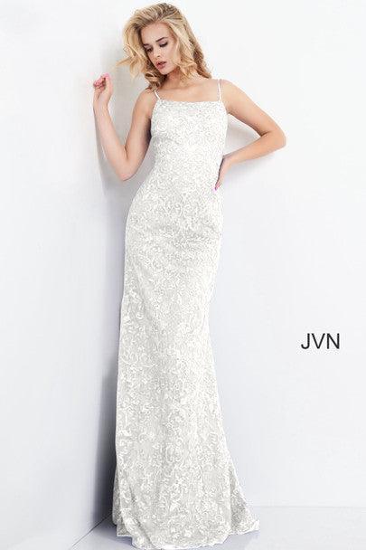 Jovani Long Spaghetti Strap Prom Dress 04579 - The Dress Outlet