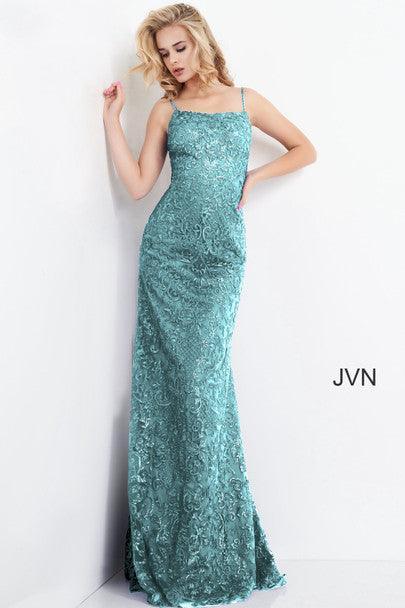 Jovani Long Spaghetti Strap Prom Dress 04579 - The Dress Outlet