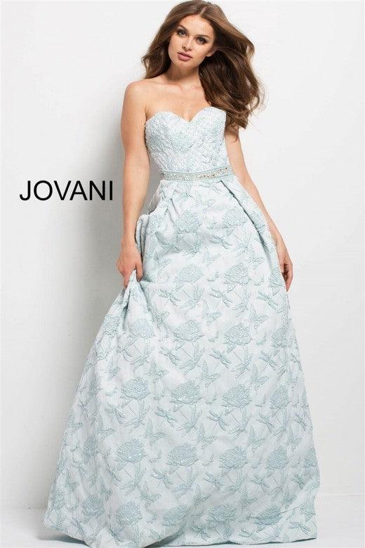 Jovani Long Strapless Pleated Prom Ball Gown 47747 - The Dress Outlet