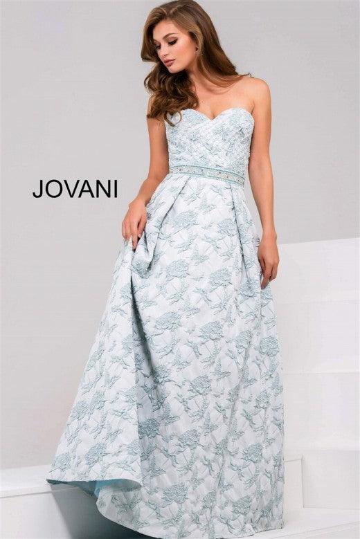 Jovani Long Strapless Pleated Prom Ball Gown 47747 - The Dress Outlet