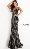 Jovani Long Strapless Sequin Prom Dress 04155 - The Dress Outlet