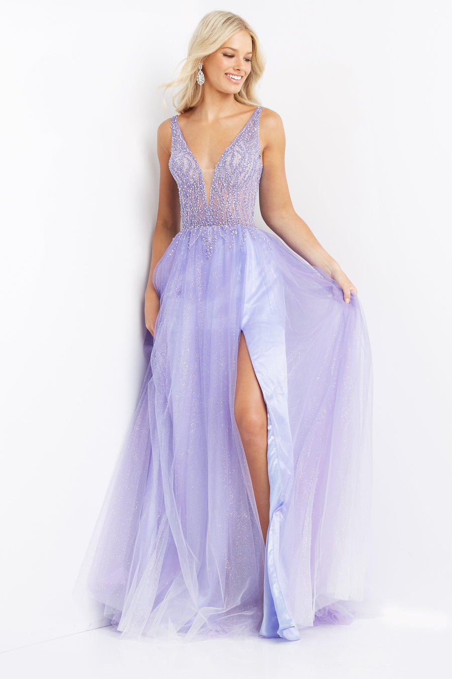 Jovani Long Tulle Prom Dress 07387 - The Dress Outlet