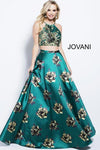 Jovani Long Two Piece Floral Prom Ball Gown 41658 - The Dress Outlet