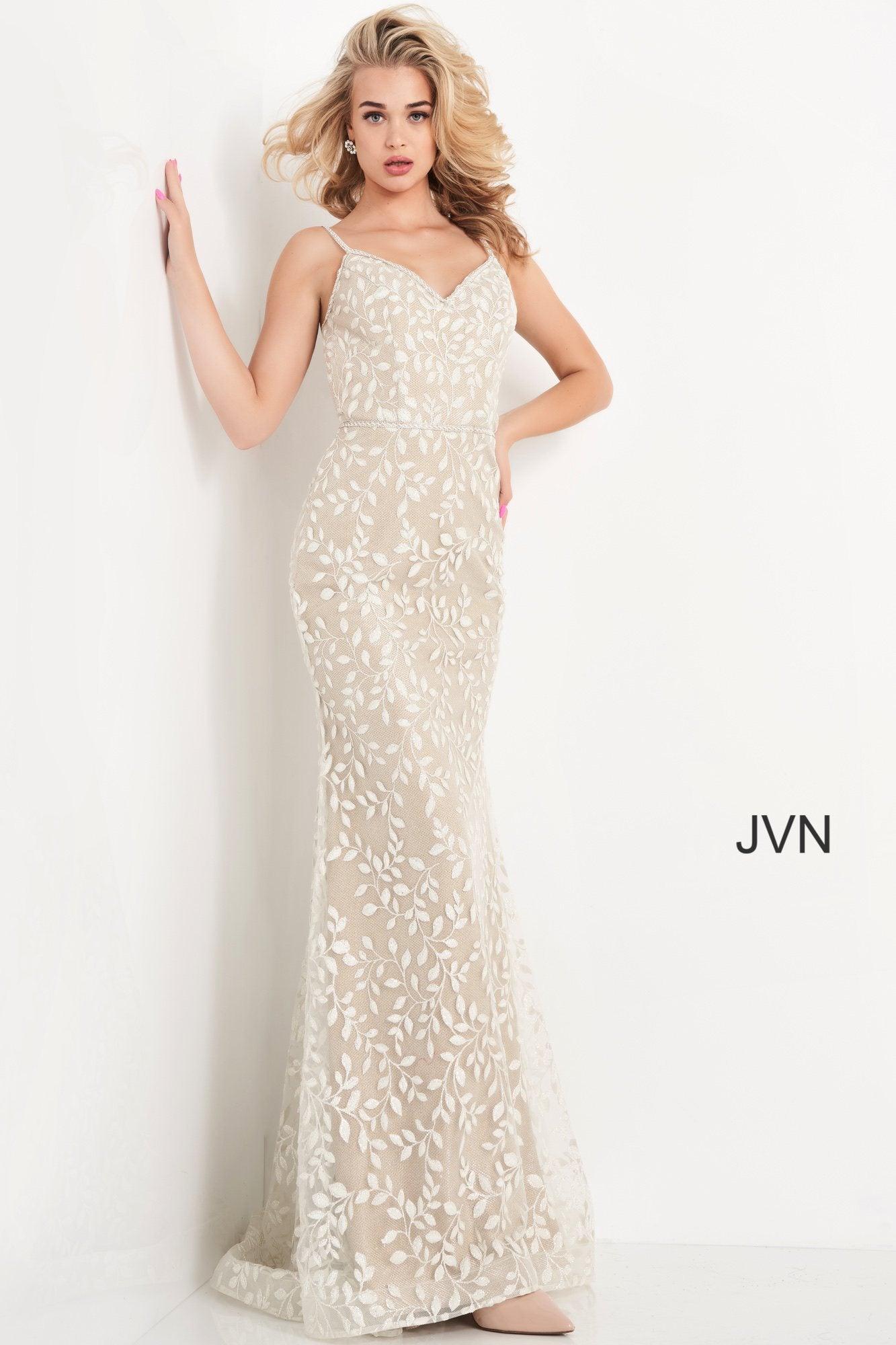 Jovani Long V Neck Prom Dress 06472 - The Dress Outlet