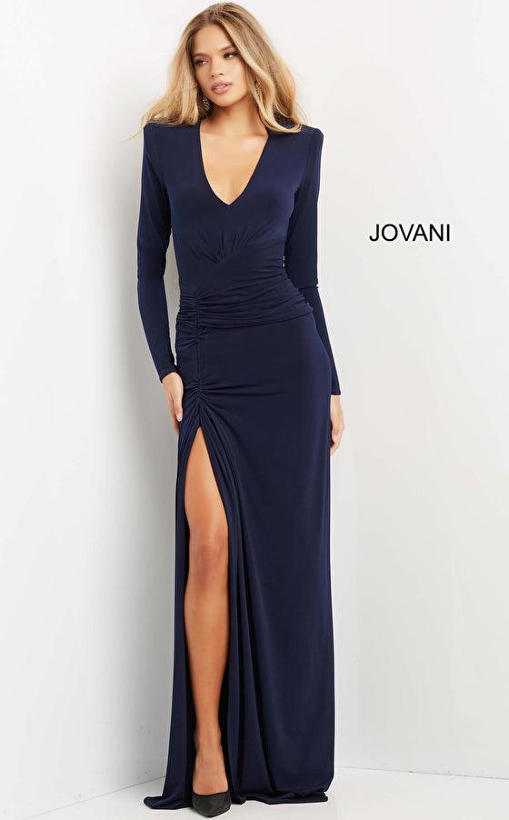 Jovani Longsleeve Fitted Formal Dress 07485 - The Dress Outlet