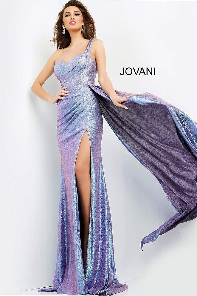 Jovani Metallic Sweetheart Neck Long Prom Dress 04013 - The Dress Outlet