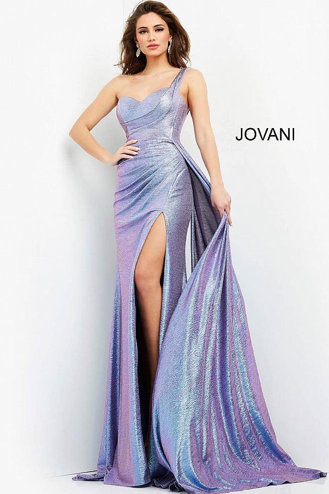 Jovani Metallic Sweetheart Neck Long Prom Dress 04013 - The Dress Outlet