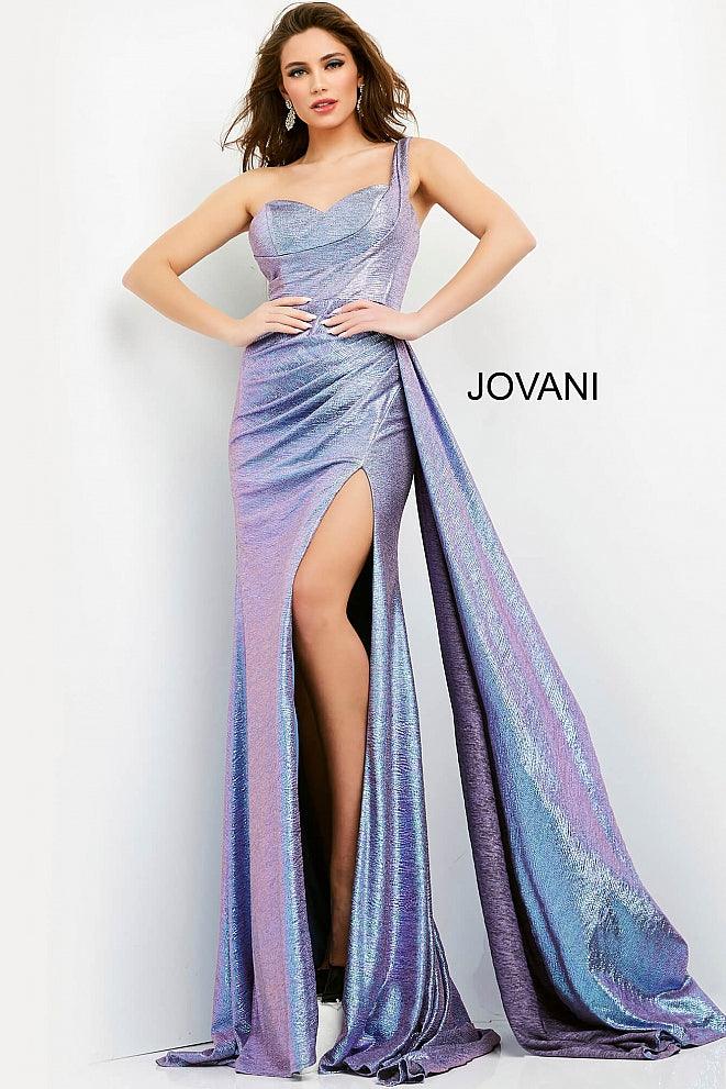 Jovani Metallic Sweetheart Neck Long Prom Dress 04013 - The Dress Outlet