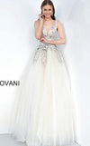 Jovani Multi Embellished V Neck Prom Ballgown 1816 - The Dress Outlet