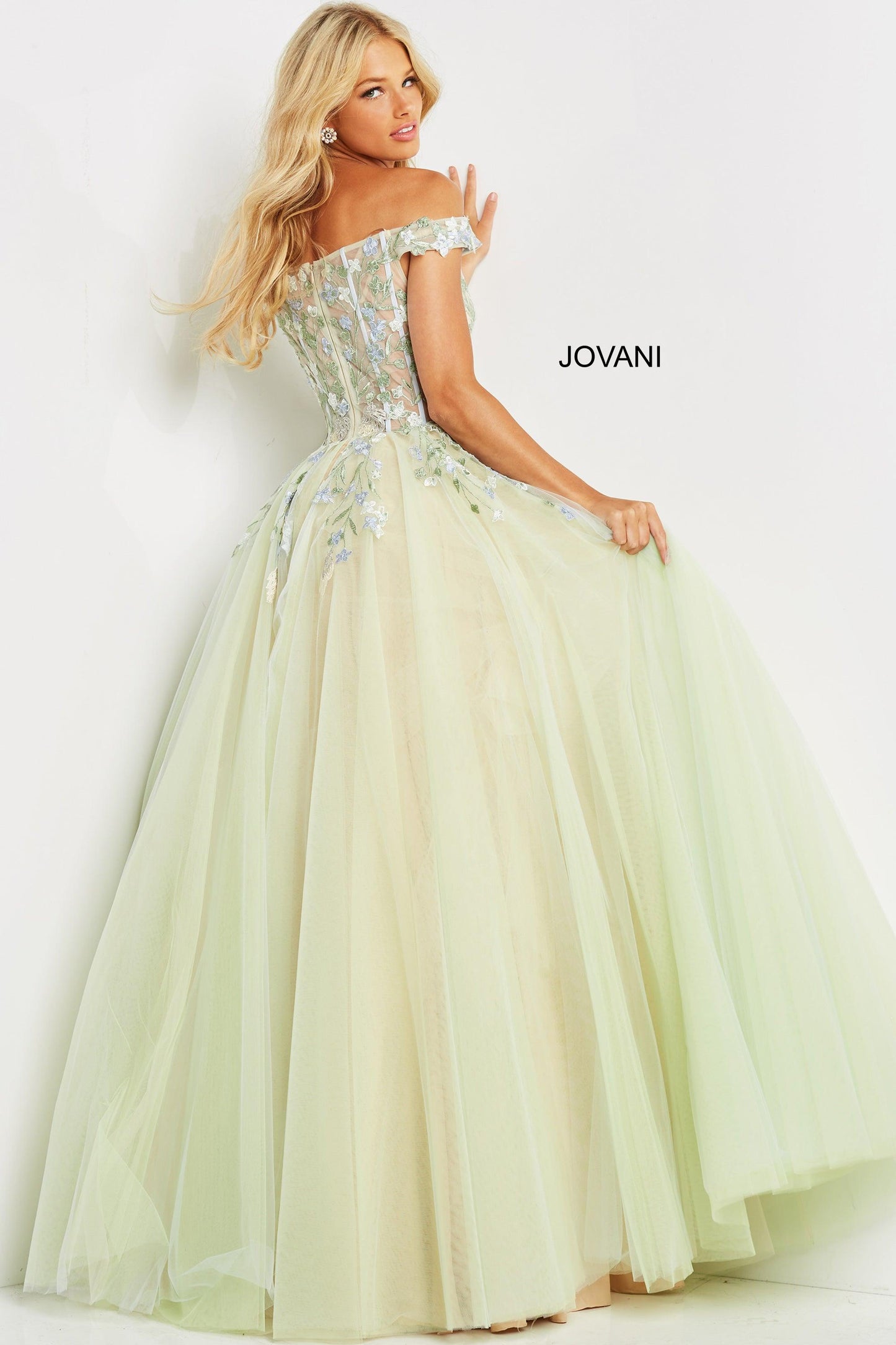 Jovani Off Shoulder Long Formal Gown 06794 - The Dress Outlet