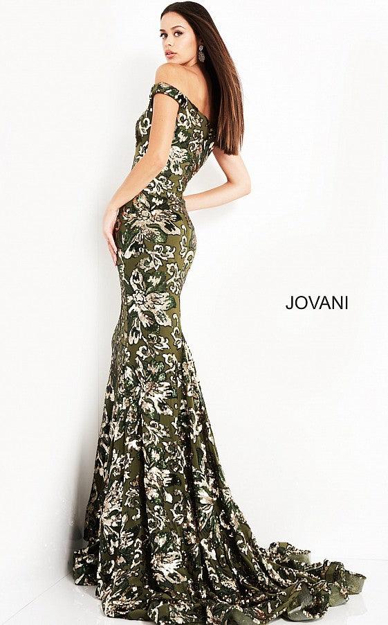 Jovani Off Shoulder Long Fitted Prom Dress 63516 - The Dress Outlet