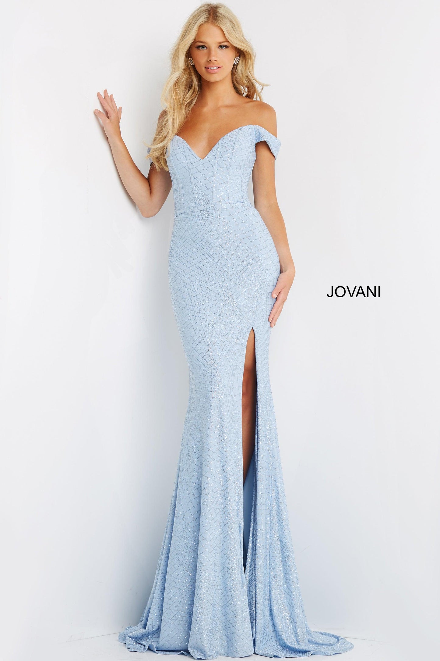 Jovani Off Shoulder Long Formal Prom Gown 06281 - The Dress Outlet