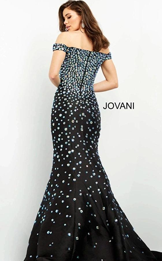 Jovani Off Shoulder Long Mermaid Prom Gown 00699 - The Dress Outlet