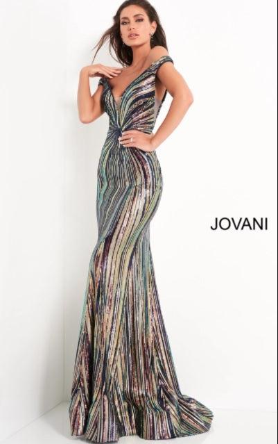 Jovani Off Shoulder Long Prom Dress 04809 - The Dress Outlet