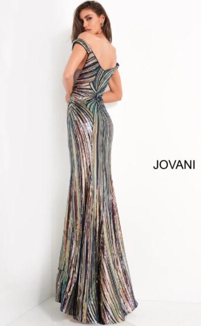 Jovani Off Shoulder Long Prom Dress 04809 - The Dress Outlet