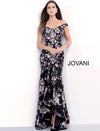 Jovani Off-The-Shoulder Floral Long Party Dress 63951 - The Dress Outlet