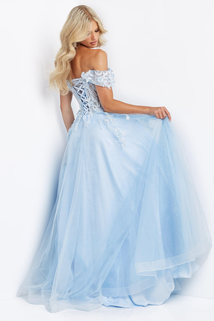 Jovani Off the Shoulder Long Prom Dress 08295 - The Dress Outlet