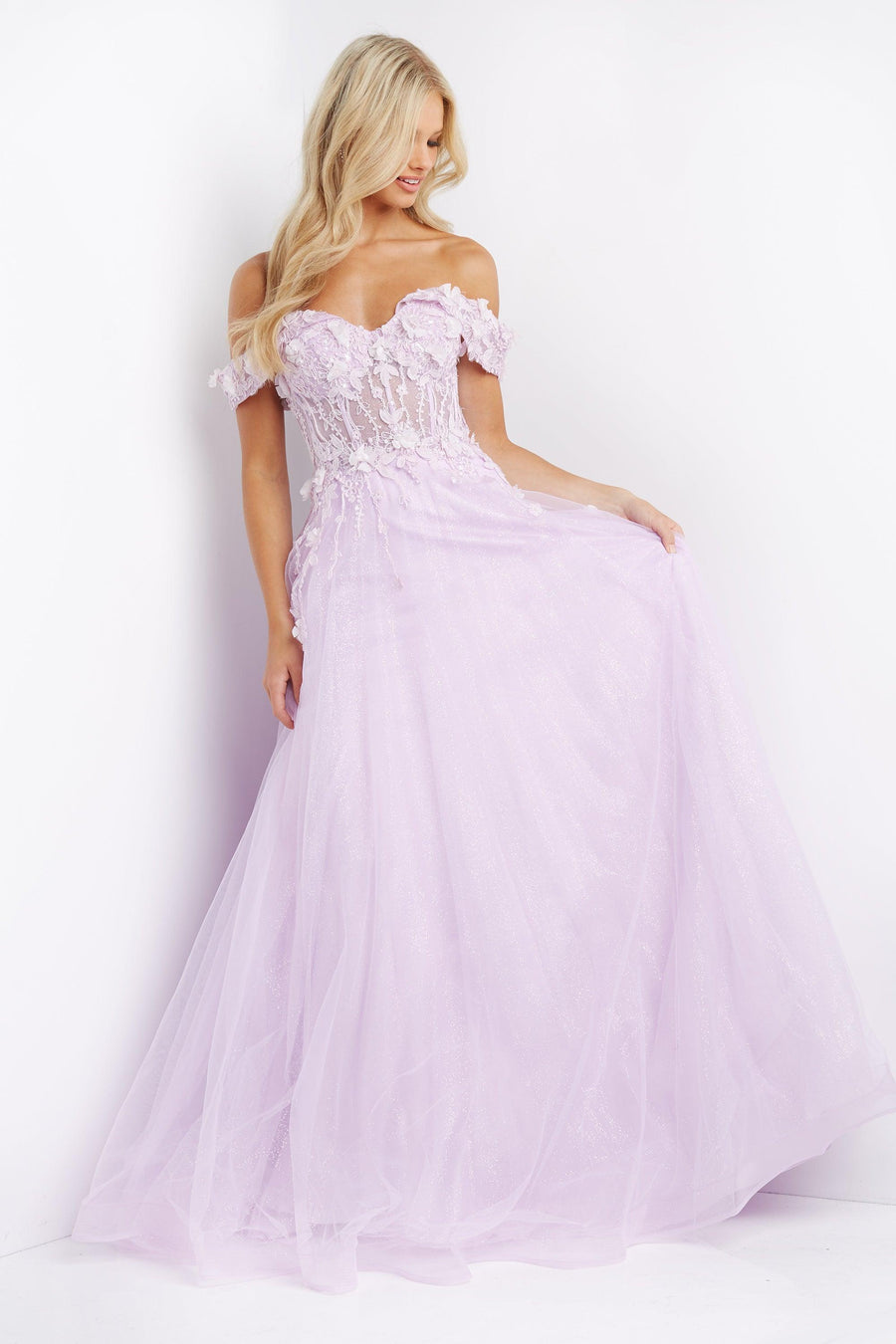 Jovani Off the Shoulder Long Prom Dress 08295 - The Dress Outlet