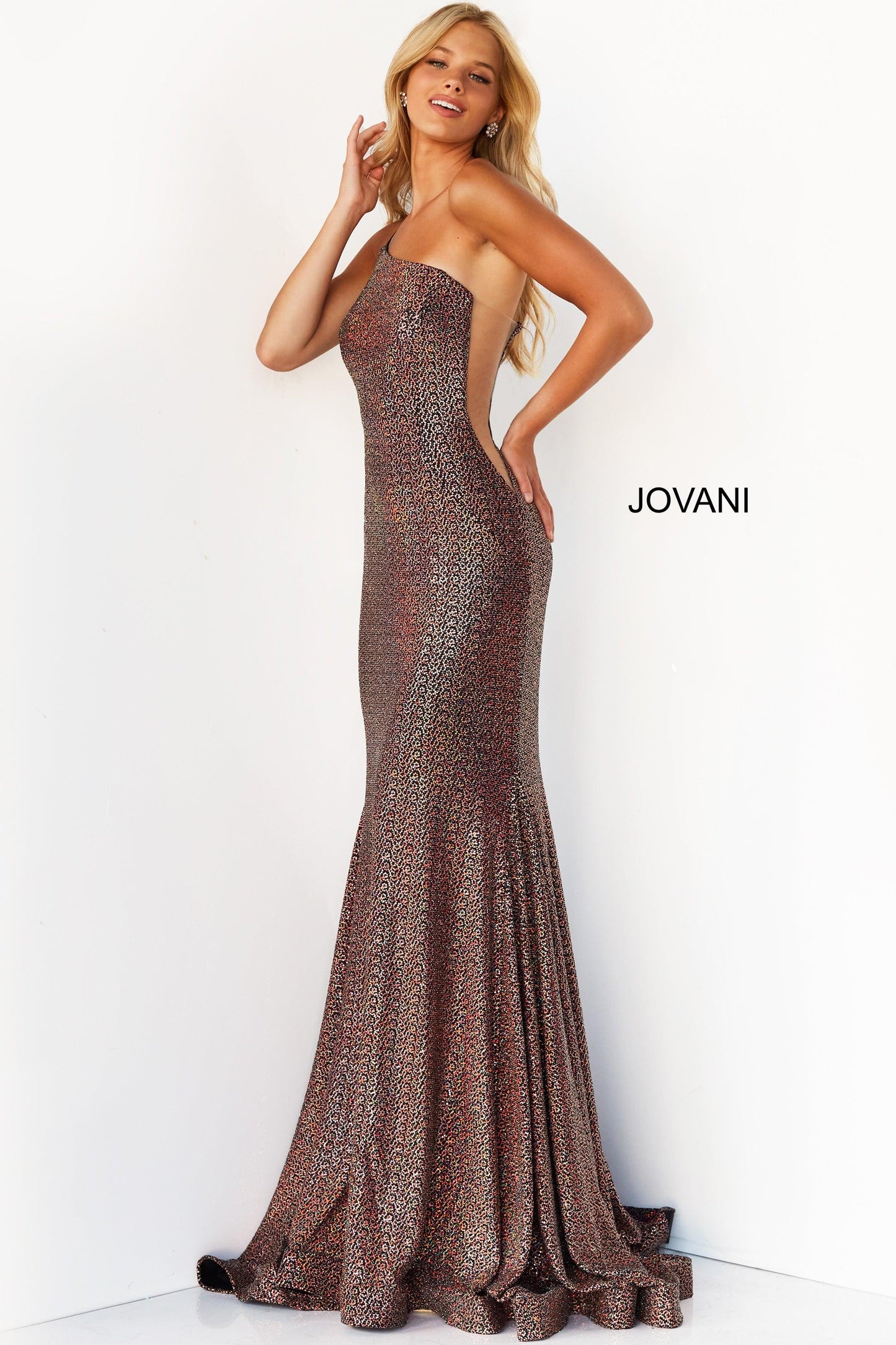 Jovani One Shoulder Fitted Long Prom Dress 06333 - The Dress Outlet