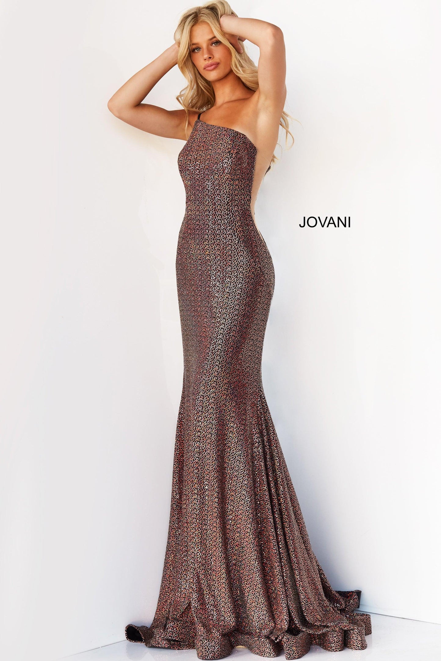 Jovani One Shoulder Fitted Long Prom Dress 06333 - The Dress Outlet