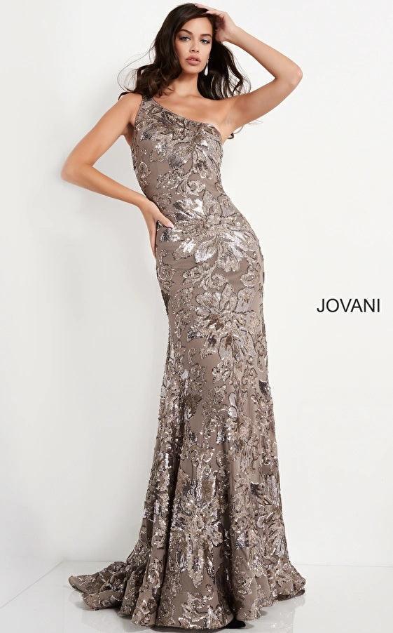 Jovani One Shoulder Long Evening Dress 05076 - The Dress Outlet