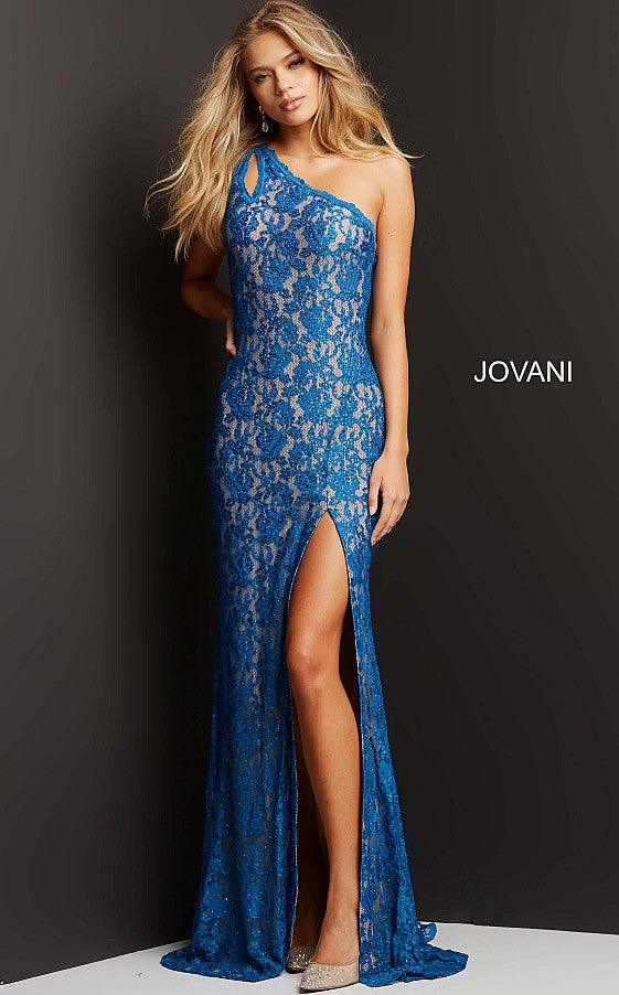 Jovani One Shoulder Long Formal Prom Dress 08515 - The Dress Outlet