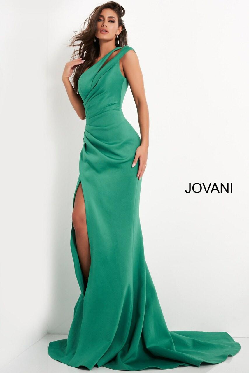 Jovani One Shoulder Long Mermaid Gown 04222 - The Dress Outlet