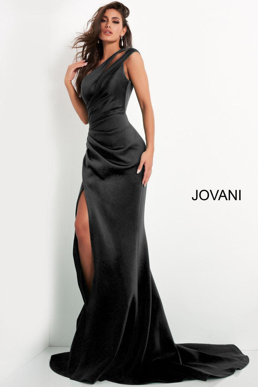 Jovani One Shoulder Long Mermaid Gown 04222 - The Dress Outlet