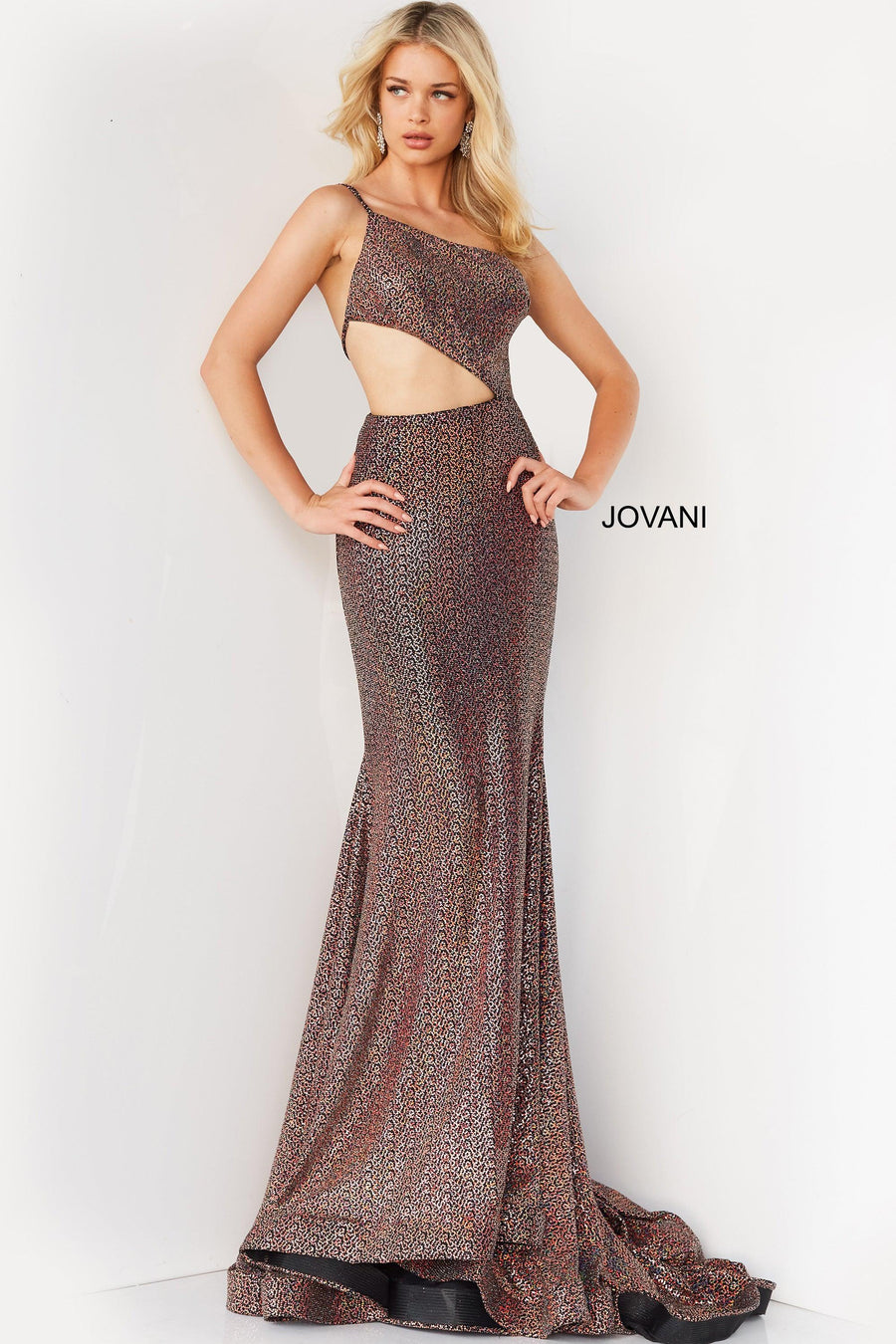 Jovani One Shoulder Long Prom Gown 06422 - The Dress Outlet