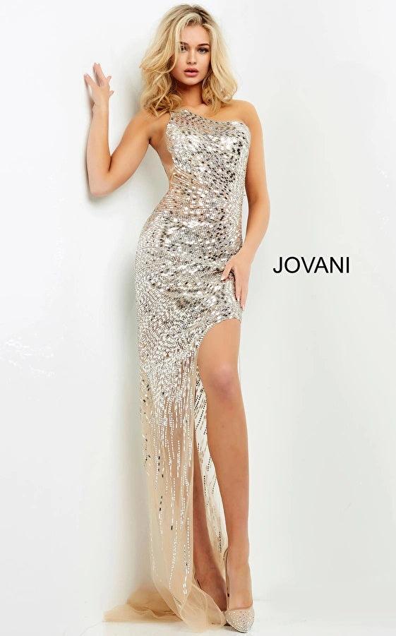 Jovani One Shoulder Long Sexy Prom Gown 05648 - The Dress Outlet