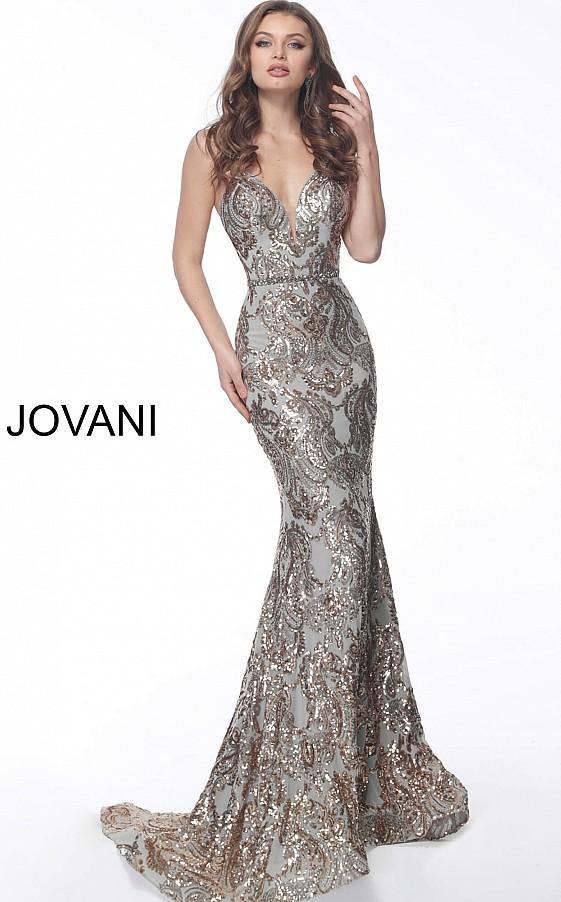 Jovani Prom Long Beaded Mermaid Sexy Dress 67347 - The Dress Outlet