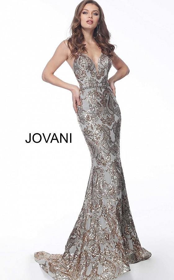 Jovani Prom Long Beaded Mermaid Sexy Dress 67347 - The Dress Outlet