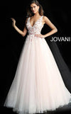 Jovani Prom Long Floral Applique Ball Gown 61109 - The Dress Outlet