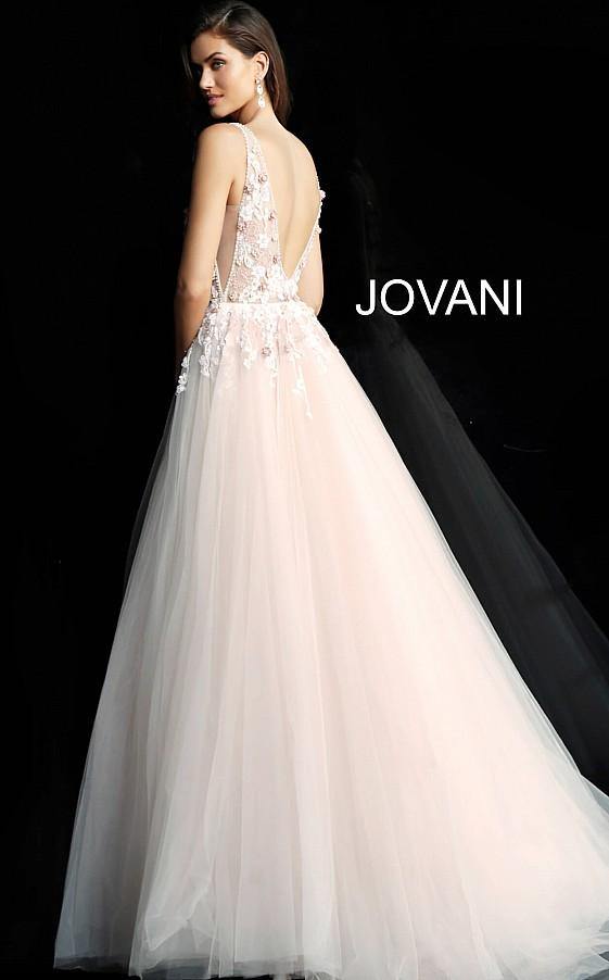 Jovani Prom Long Floral Applique Ball Gown 61109 - The Dress Outlet