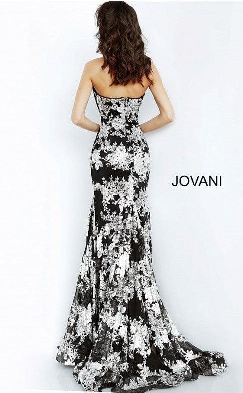 Jovani Prom Long Formal Floral Print Dress 02475 - The Dress Outlet