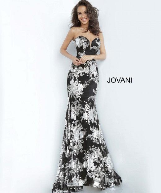 Jovani Prom Long Formal Floral Print Dress 02475 - The Dress Outlet