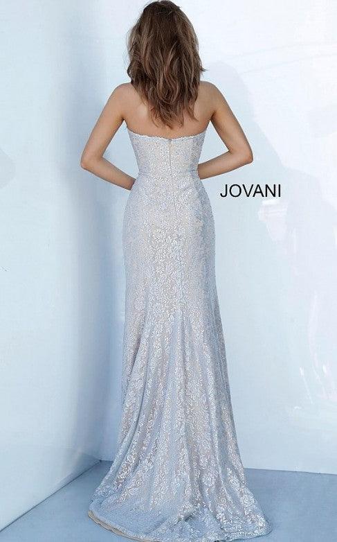 Jovani Prom Long Formal Strapless Lace Dress 02454 - The Dress Outlet