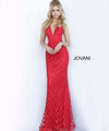 Jovani Prom Long Halter Beaded Formal Dress 00399 - The Dress Outlet