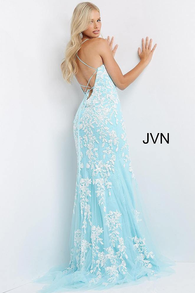 Jovani Prom Long High Slit Embroidered Dress 06660 - The Dress Outlet