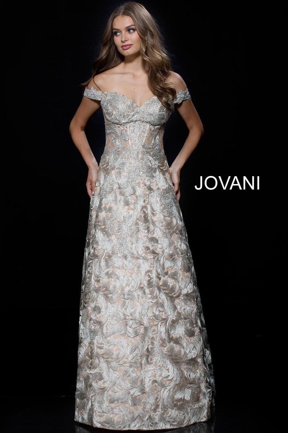 Jovani Prom Long Off Shoulder Formal Dress 57037 - The Dress Outlet