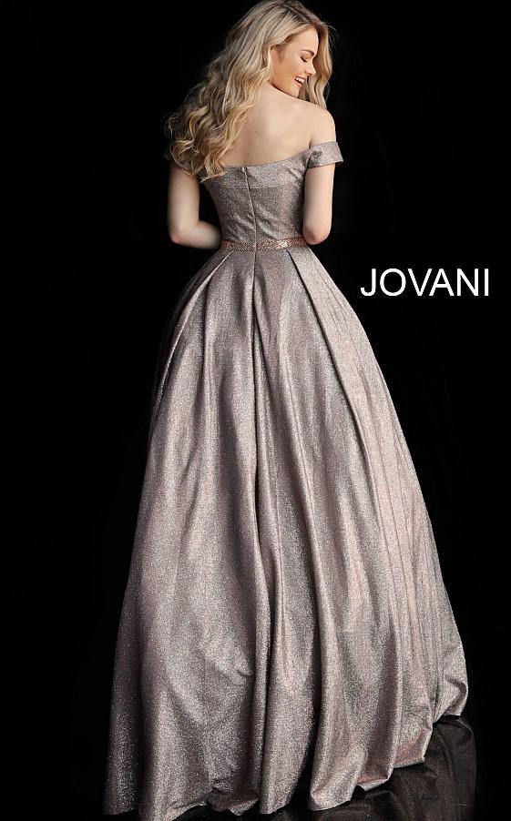 Jovani Prom Long Off Shoulder Glitter Ballgown 66950 - The Dress Outlet