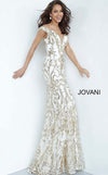 Jovani Prom Long Off Shoulder Metallic Dress 63349 - The Dress Outlet