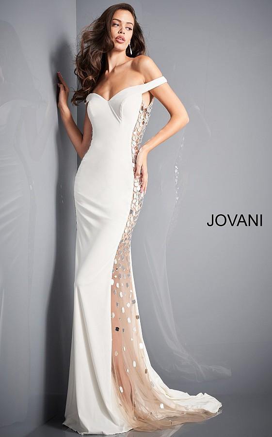 Jovani Prom Long Off Shoulder Trumpet Dress 03615 - The Dress Outlet