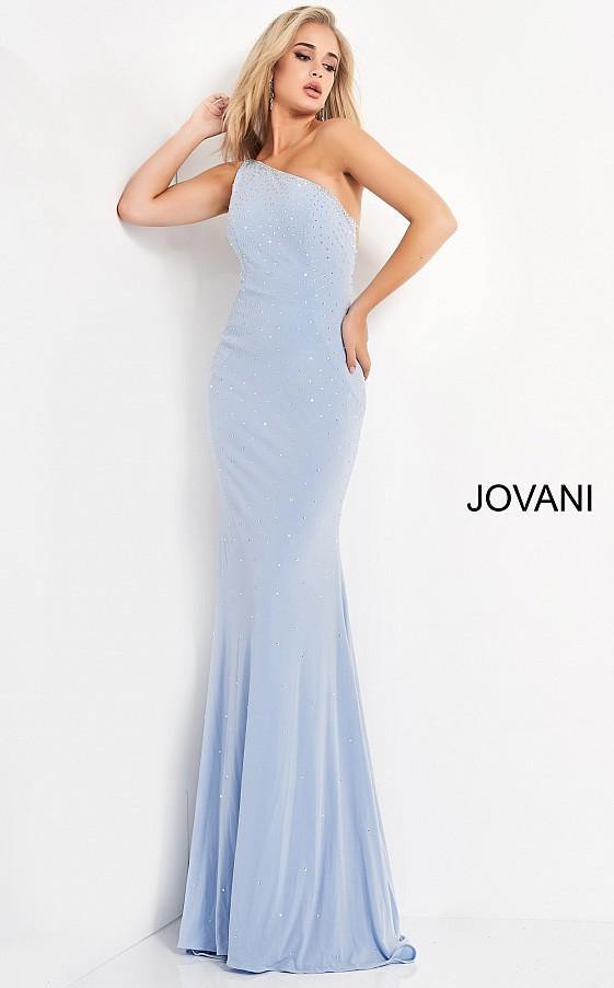 Jovani Prom Long One Shoulder Beaded Dress 1170 - The Dress Outlet