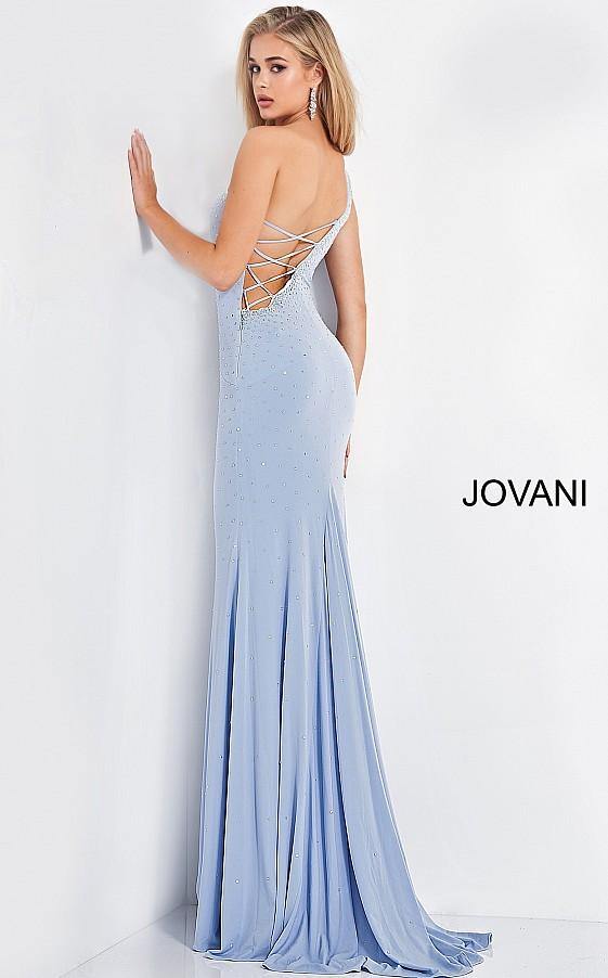 Jovani Prom Long One Shoulder Beaded Dress 1170 - The Dress Outlet