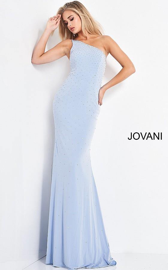 Jovani Prom Long One Shoulder Beaded Dress 1170 - The Dress Outlet