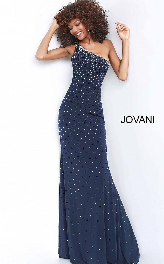 Jovani Prom Long One Shoulder Beaded Dress 1170 - The Dress Outlet